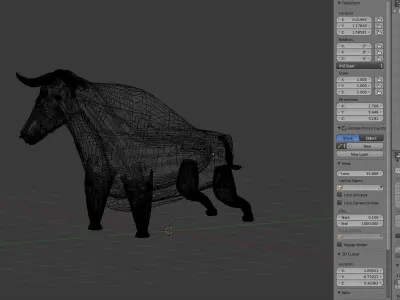 Classic Bull model in blender Free low-poly 3D model