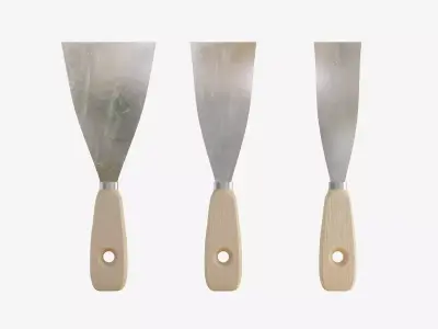 Wooden Spatula for Putty Low-poly 3D model