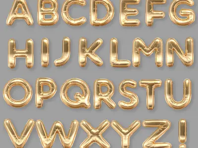  Balloons Alphabet Golden 