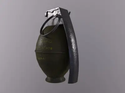 Grenade M-26 with PBR material  Low poly  Game ready Low-poly 3D model