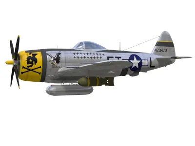 Republic P47D Thunderbolt 3D model buy