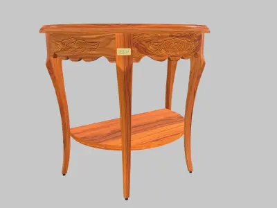 Flower Carved Corner Foyer Table 3D model