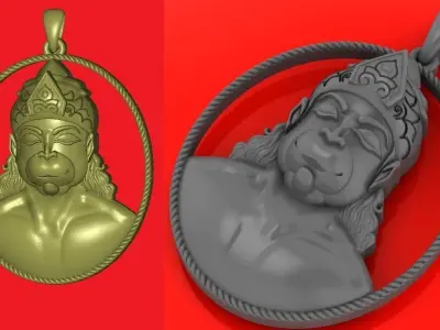 Hanuman Pendant 3D print model buy