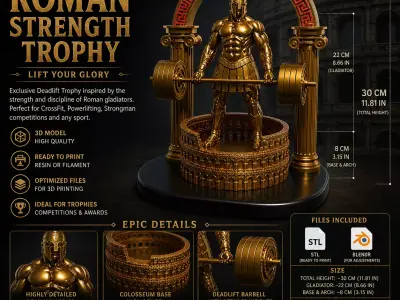 Roman gladiator crossfit trophy 3d printable stl 3D print model