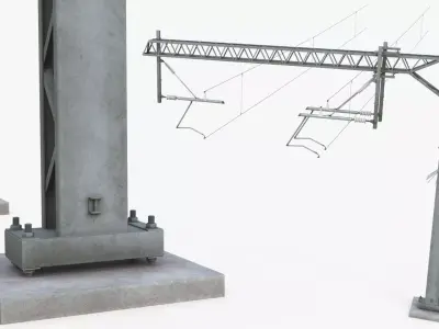Railway Electrification Gantry Structure Gray 3D model purchase