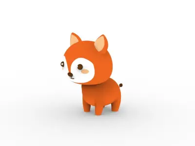 Cartoon Fox v001 character 3D model