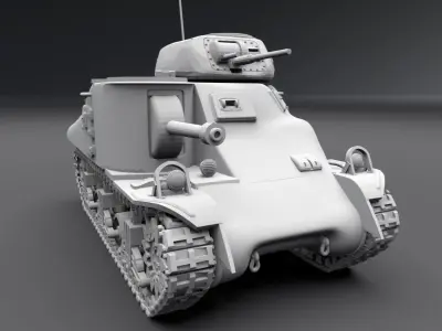 M3 Grant Cast Hull Scale model 3D print model