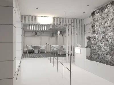 Korean Restaurant full interiors 6 cams 3D model