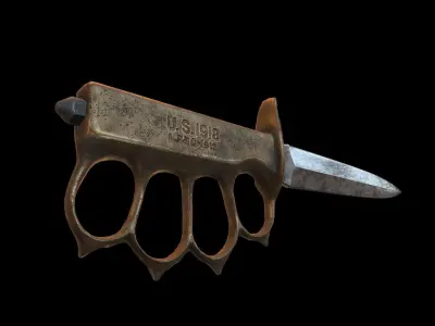 Knuckle Duster Trench Knife Low-poly 3D model