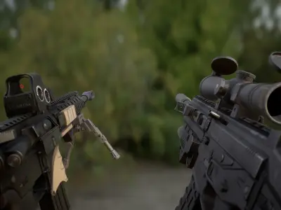 Weapon Pack Low-poly 3D model 2