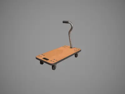 Transport Trolley - Wood Low-poly 3D model