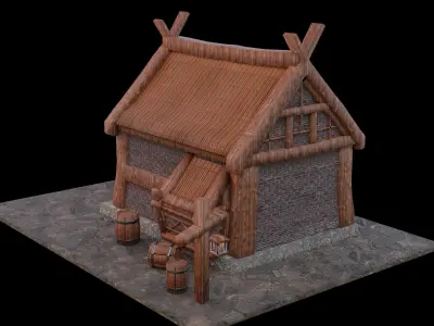 Medieval House Low-poly 3D model order