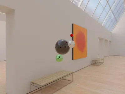 HDRI - Art Museum Gallery Interior 23 v2 - 16384x8192 Texture