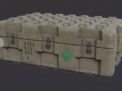 Military Stackable Medical Crate Low-poly 3D model