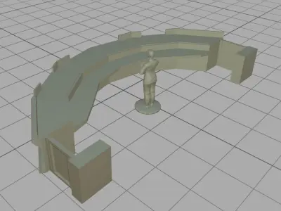 HO Scale Circular Reception Desk Free 3D print model