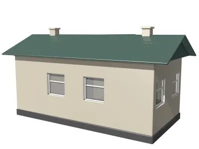 House with Green Roof 3D model