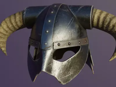 helmet remake low-medium poly model from the game skyrim Low-poly 3D model