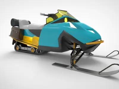 snowmobile Low-poly 3D model purchase