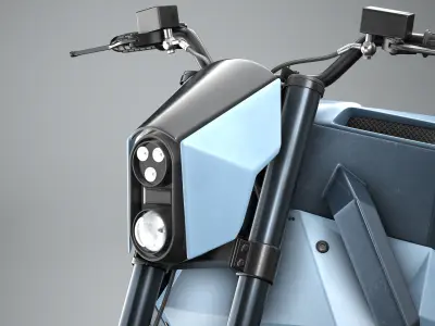 RMK E2 electric motorcycle Blue 3D model