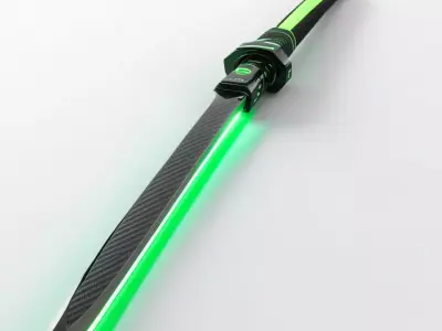 Cyberpunk Katana Neon Green Edge 3D model