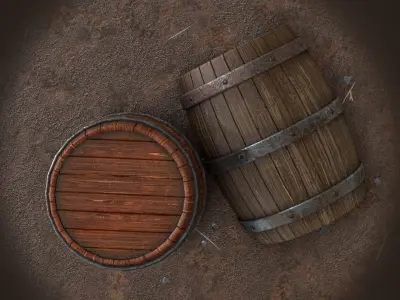 Old Barrel Free low-poly 3D model
