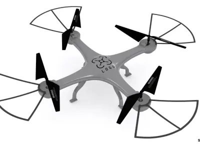 Simple  quadrocopter 3D model Low-poly 3D model