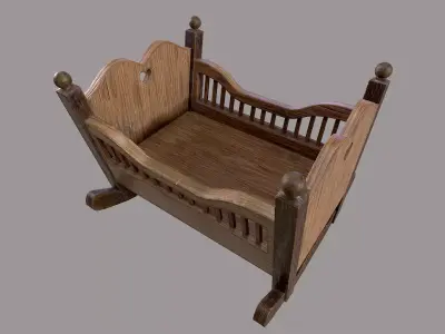 Baby Cradle Low-poly 3D model