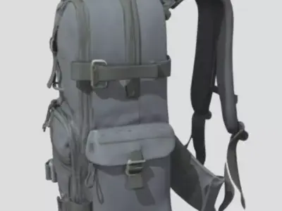 Backpack gray color  3D model