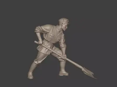 Military sculpture warrior military battle war hero soldier 3D print model shop