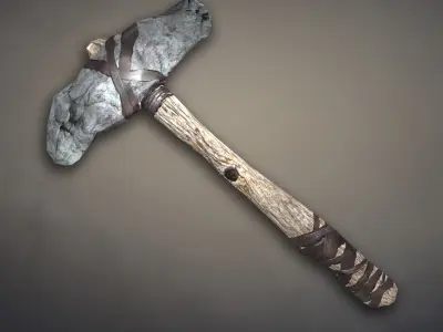 Axe stone Low-poly 3D model