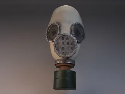Gas masks collection Low-poly 3D model