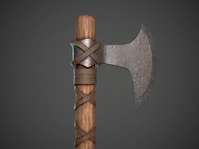 Battleaxe axe Low-poly 3D model