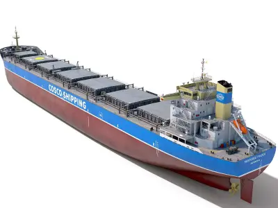 Bulk carrier  with holds and reservoirs 3D model