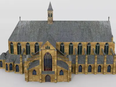 Medieval cathedral 3D model