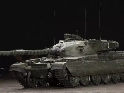 Chieftain Mk5 MBT - 4 Skins and Destroyed Version Included 3D model