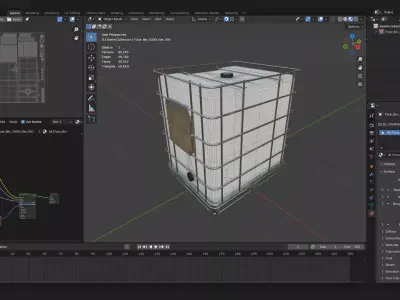 Flow Bin 1000 liter reinforced tank for water and liquid Low-poly 3D model