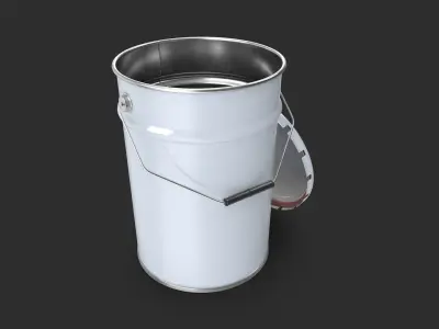Painted Metal Bucket 20L 3D Model