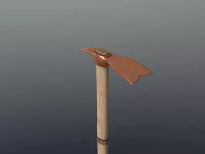 Hoe - Copper Low-poly 3D model