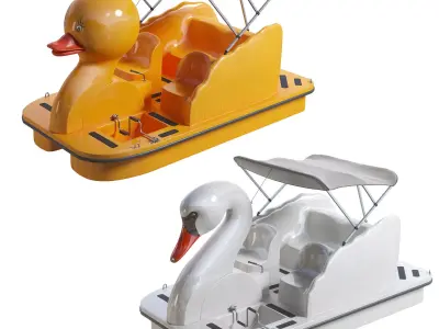 Swam and Duck Paddle Wheeller pedal boats 3D Model Pack
