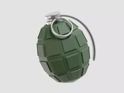 cartoon Grenade  Low-poly 3D model