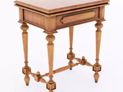 antique wood table 3D model