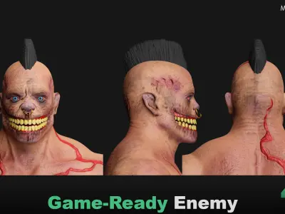 Enemy Character - With Texture - Game Ready BLEND - FBX - OBJ Free 3D model