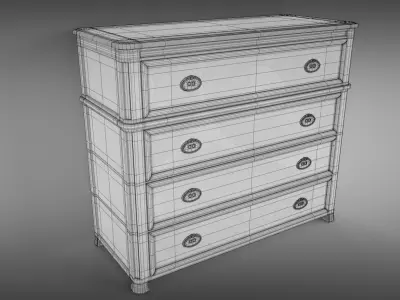 Sideboard chest of drawers with marble top 3D model