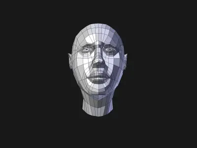 human head Free low-poly 3D model