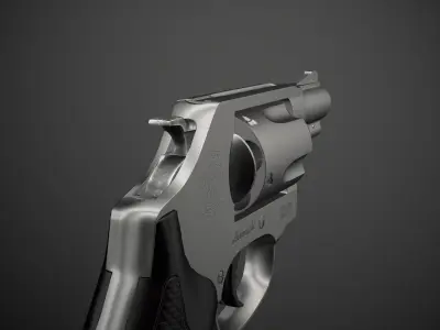 Smith and Wesson Model 637 Revolver Low-poly 3D model
