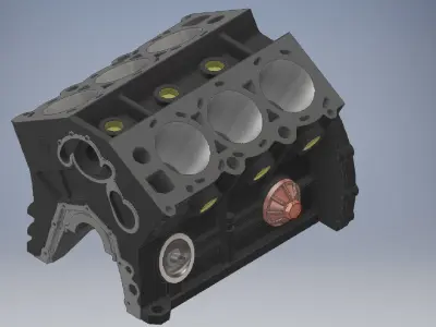 v8 engine block 3D model 3D model