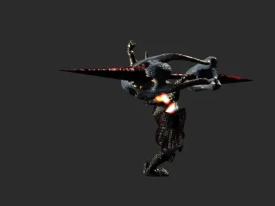 Terror berserk rider   Low-poly 3D model