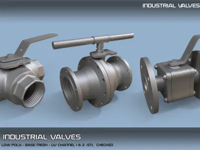  25 Industrial Valves-Vol02 Low-poly 3D model