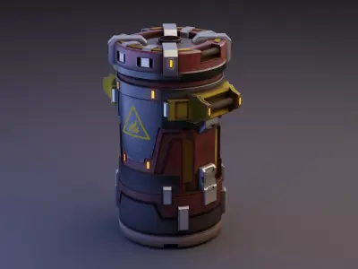 Scifi Fuel Canister Low-poly 3D model