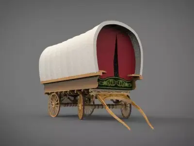 fantasy caravan cart 3D model